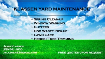 Klassen Yard Maintenance - Lawn Maintenance