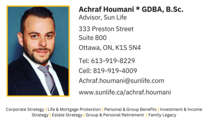 Achraf Houmani SunLife Financial Advisor - Health, Travel & Life Insurance