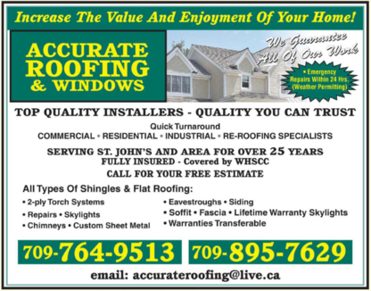 Accurate Roofing&Windows - Couvreurs
