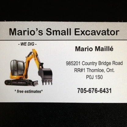 Mario's Small Excavator - Entrepreneurs en imperméabilisation