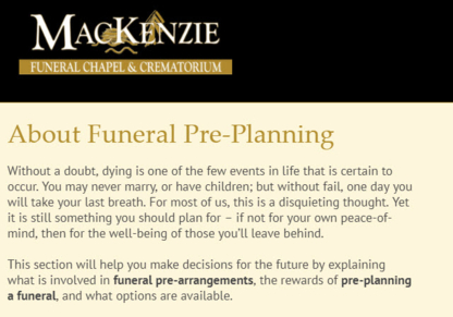 MacKenzie Funeral Chapel & Crematorium - Salons funéraires