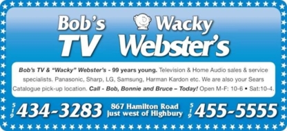 Wacky Websters - Bob's TV - Vente et réparation de téléviseurs