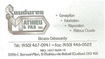 Les Soudures Mathieu & Fils Inc - Fabricants de pièces et d'accessoires d'acier