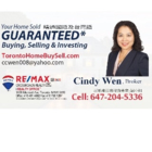 View Cindy Wen Real Estate’s Markham profile