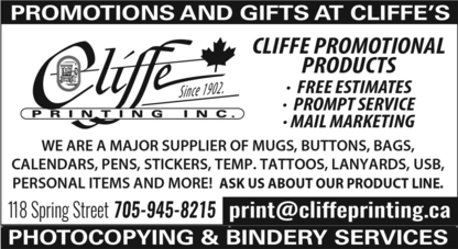 Cliffe Printing Inc - Imprimeurs