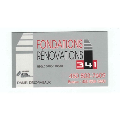 Fondations Rénovations 341 Inc. - Entrepreneurs en fondation