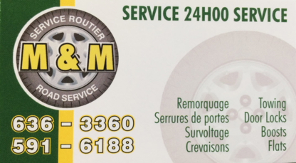 Service Routier M & M Towing - Remorquage de véhicules