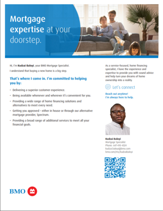 Kudzai Baloyi - BMO Mortgage Specialist - Mortgage Brokers