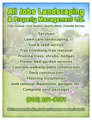 All Jobs Landscaping Inc - Paysagistes et aménagement extérieur