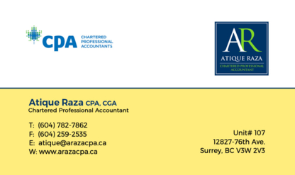 Atique Raza CPA Inc - Comptables