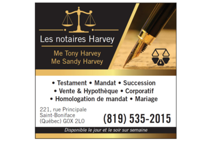 Tony Harvey et Sandy Harvey Notaires - Notaires