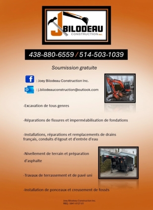 View Joey Bilodeau Construction Inc.’s Ormstown profile