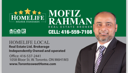 Voir le profil de Mofiz Rahman Real Estate Broker-Homelife Local Real Estate Ltd. Brokerage - North York