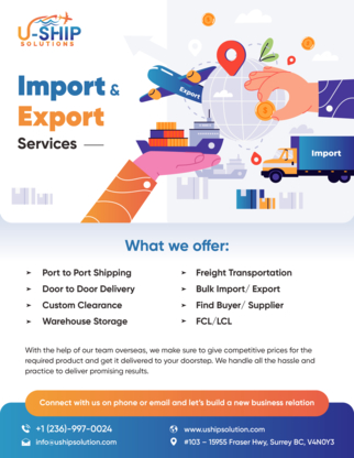 U-Ship Solutions - Transport de marchandises local et international