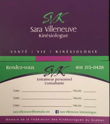 Sara Villeneuve Kinésiologue - Kinesiologists