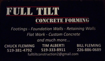 Full Tilt Concrete Forming - Entrepreneurs en béton