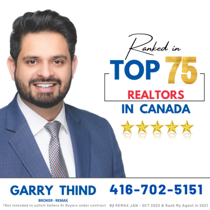 Garry Thind RE/MAX | Top 75 Realtor in Canada | Best Real Estate Agent Brampton - Real Estate Agents & Brokers