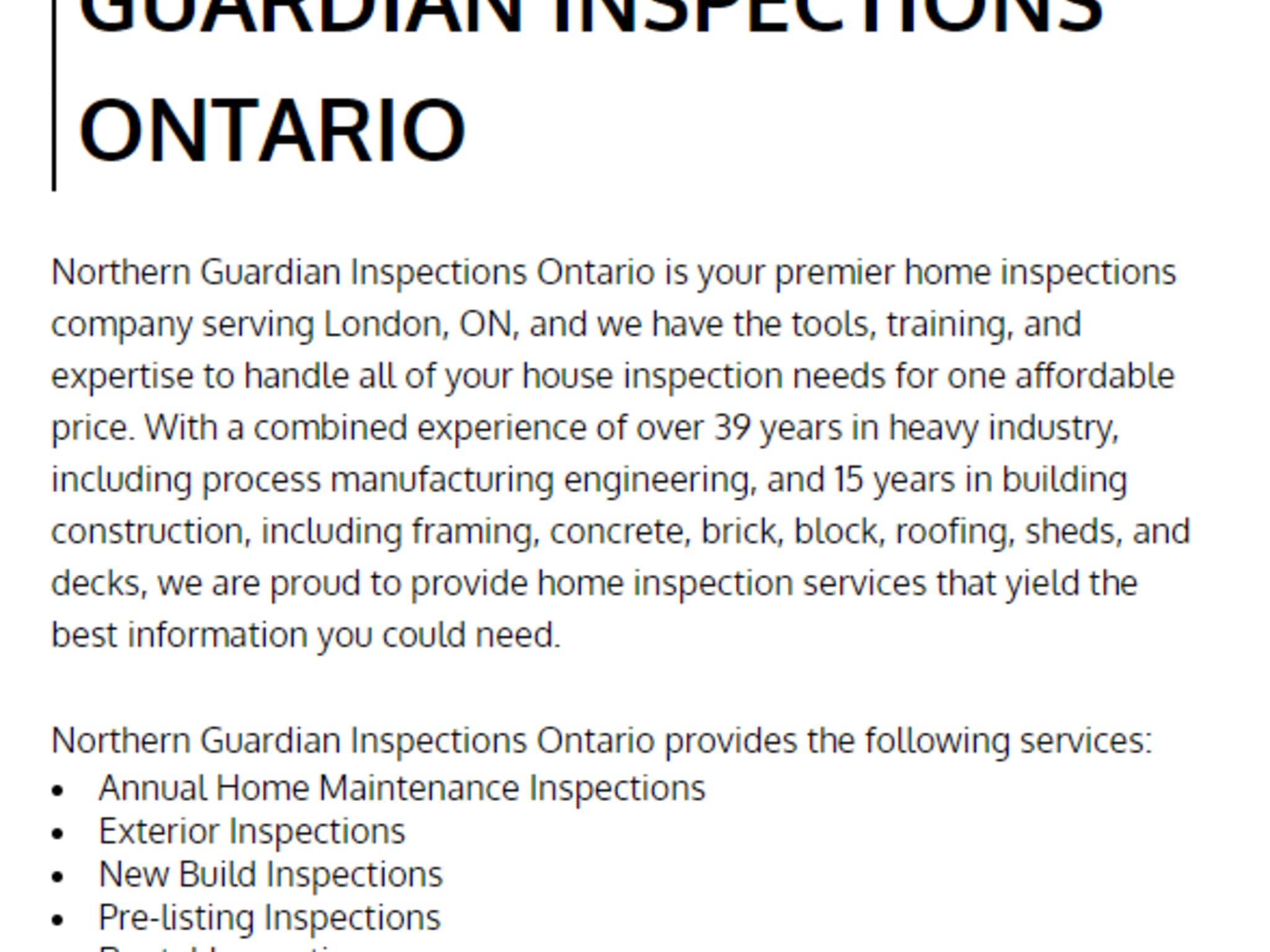 photo Northern Guardian Inspections