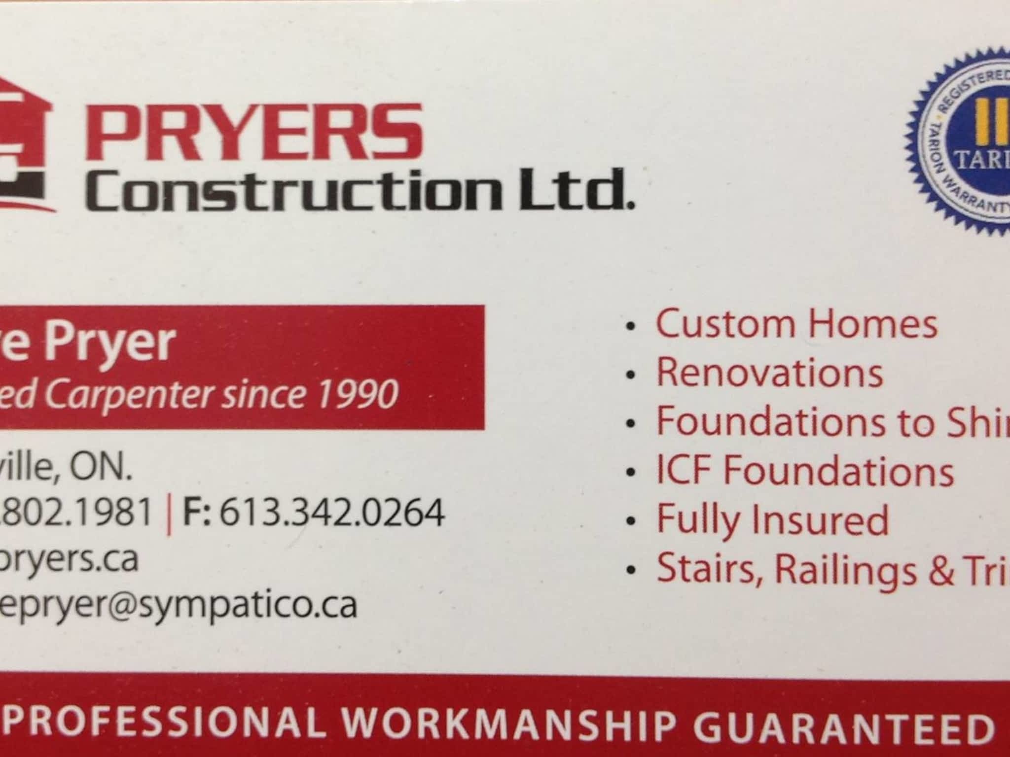 photo Pryer's Construction Ltd