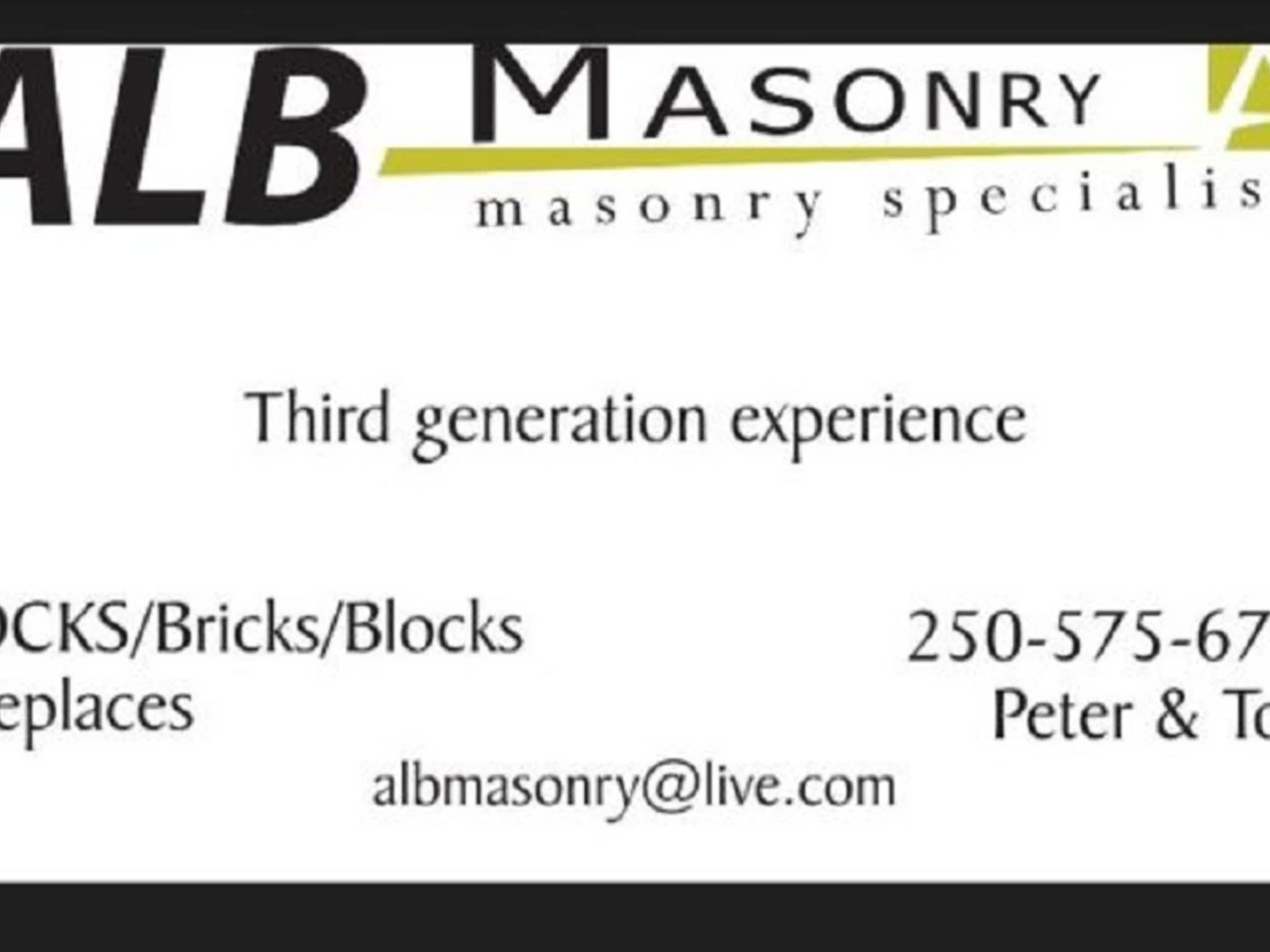 photo ALB Masonry Ltd