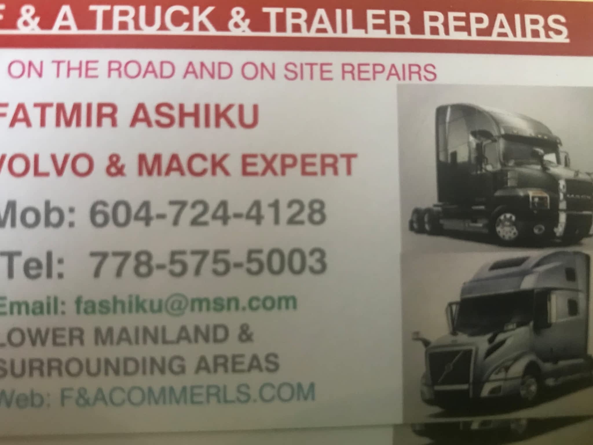 photo F&A Commercials Truck and Trailer Mobile Mechanic