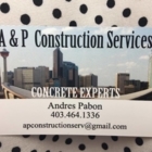 A&P Construction Services - Entrepreneurs en béton