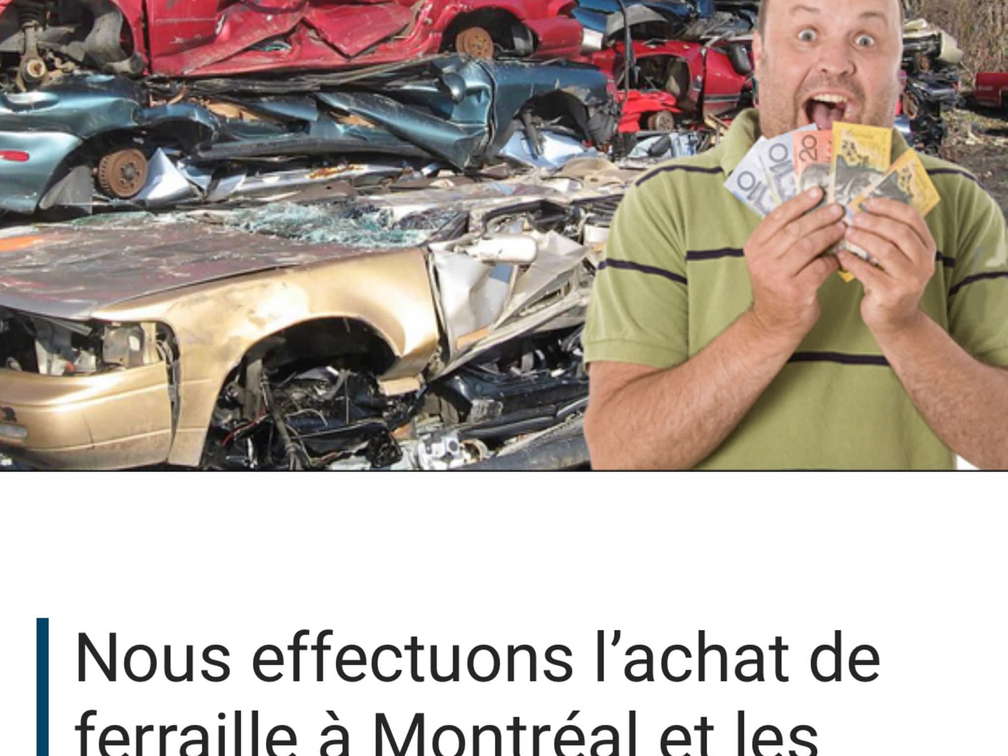 photo Auto Ferraille Scrap Montréal Remorquage