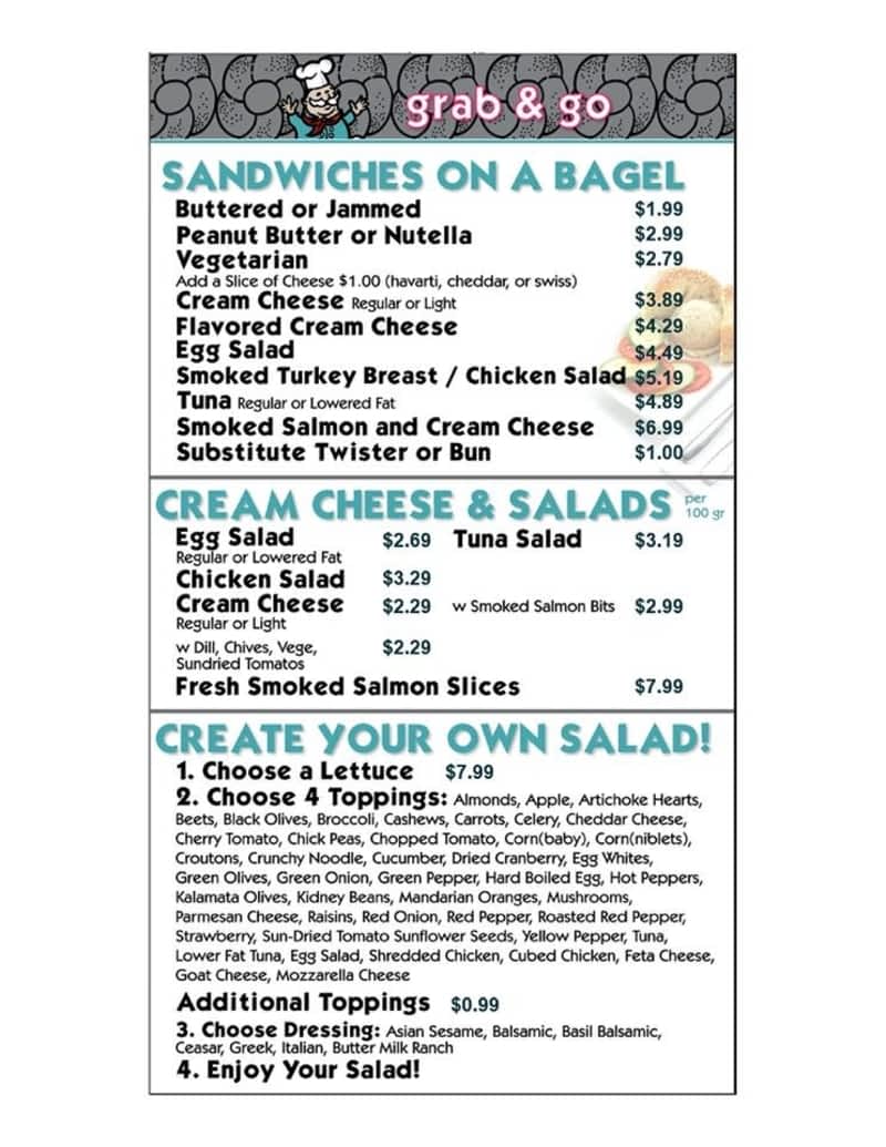 What a deals bagel menu