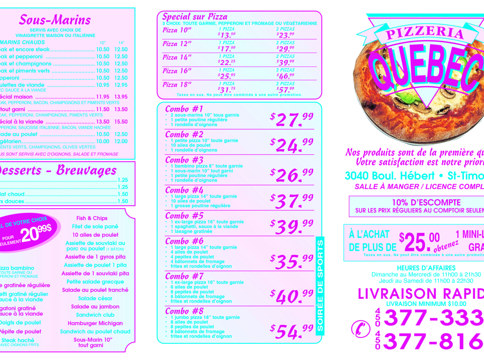 Quebec Pizzeria SalaberrydeValleyfield, QC 3040, boul Hébert