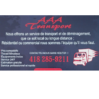 AAA Transport - Déménagement et entreposage