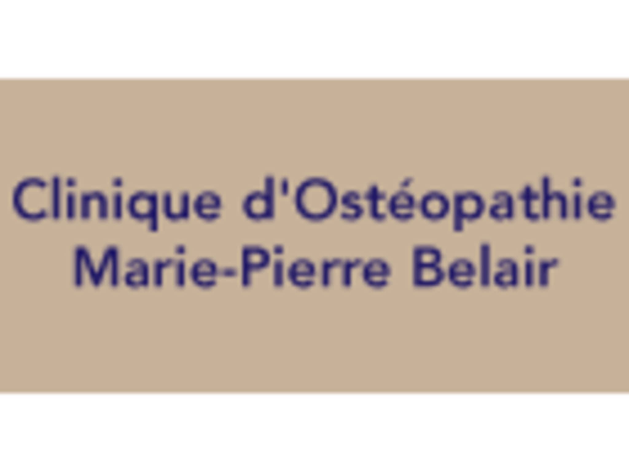 photo Clinique d'Ostéopathie Marie-Pierre Belair