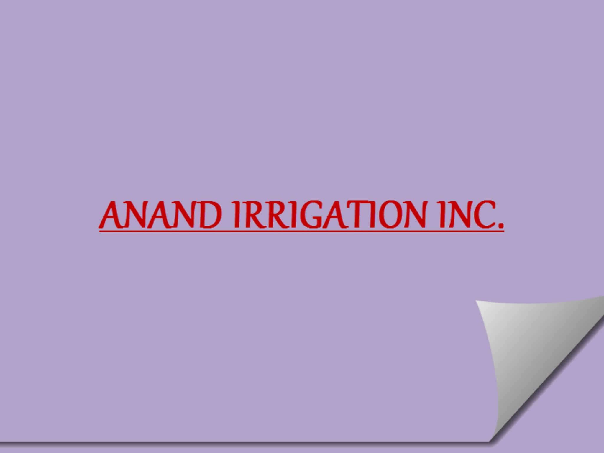 photo Anand Irrigation & Mini Excavating Inc