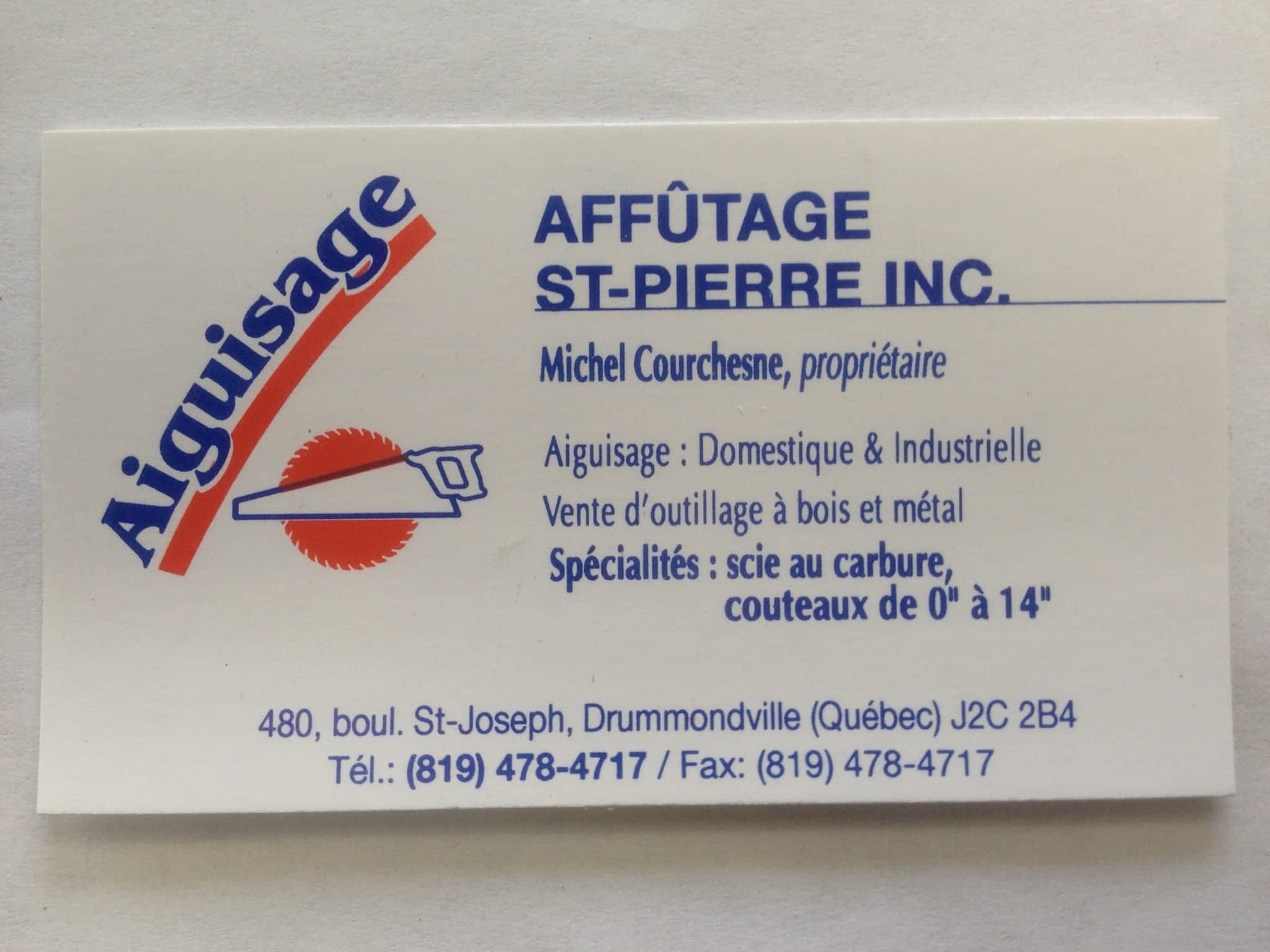 photo Affutage St-Pierre Inc Aiguisage