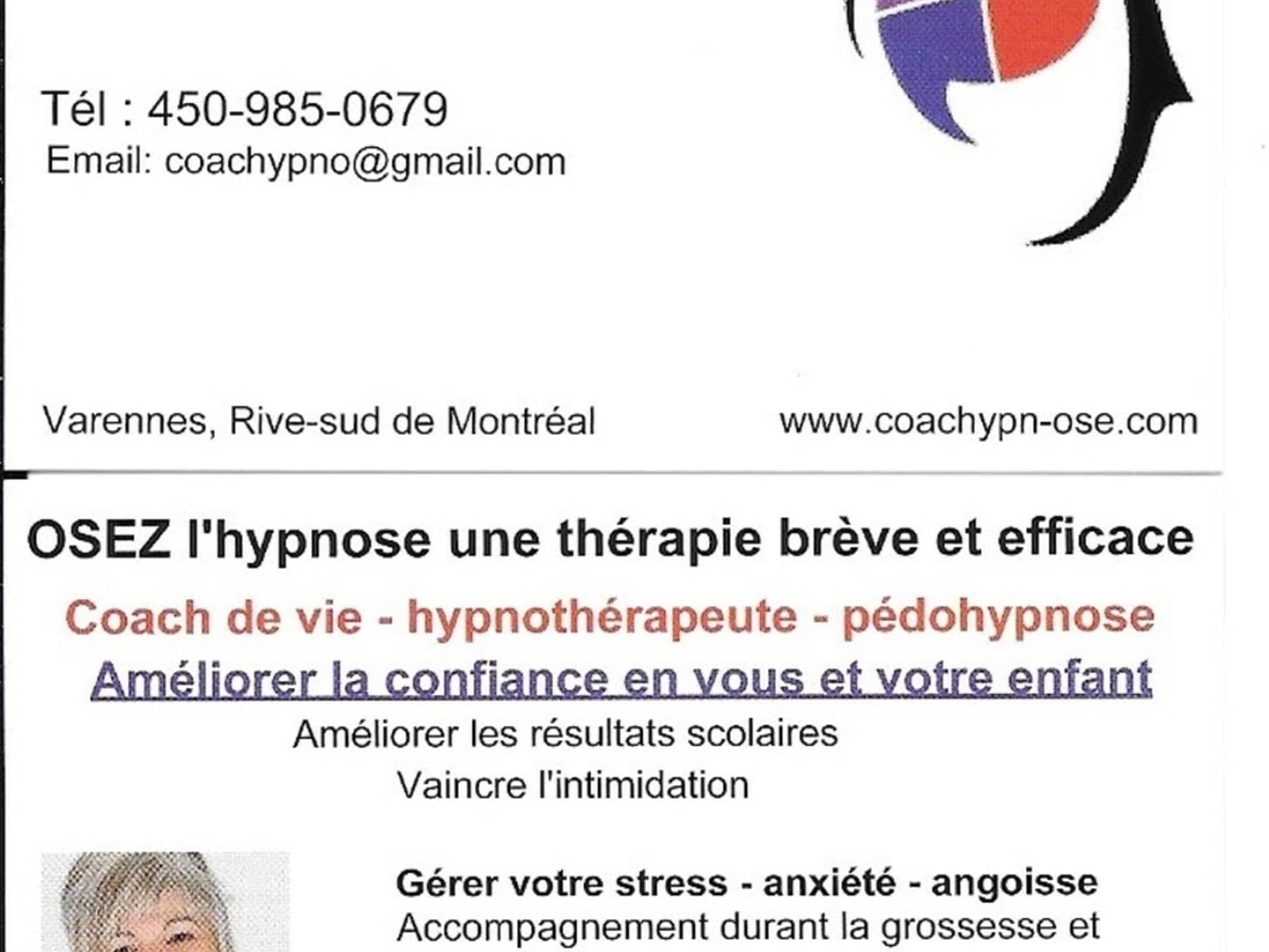 photo Francine Pelletier Hypnothérapie et Coach de Vie PNL
