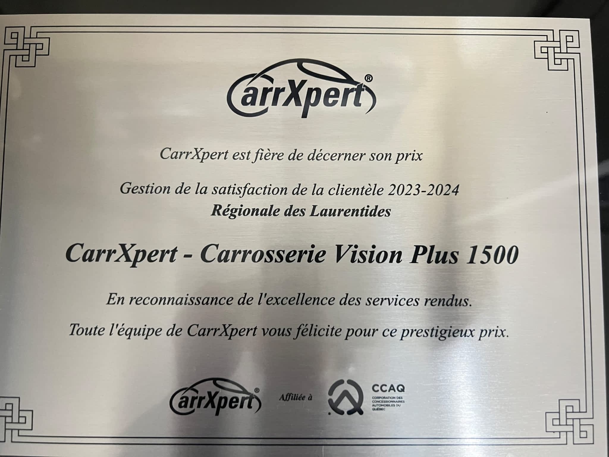 photo Carrxpert Ste-Sophie/Carrosserie Vision Plus 1500