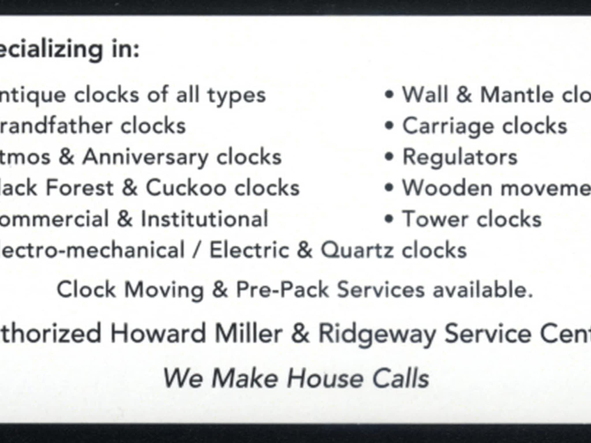 Inhoff Clocks Kelowna, BC 2565 O'Reilly Rd Canpages