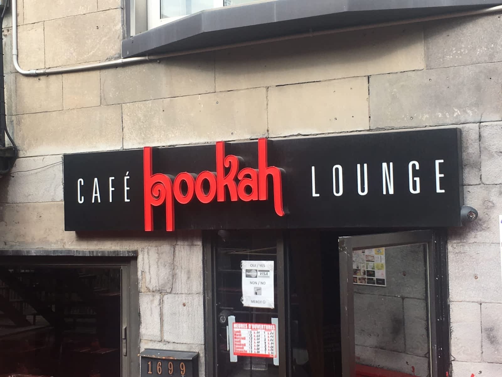 Café Hookah Lounge Horaire d'ouverture 1699, rue SaintDenis