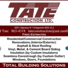 Tate Construction Limited - Eavestroughing & Gutters