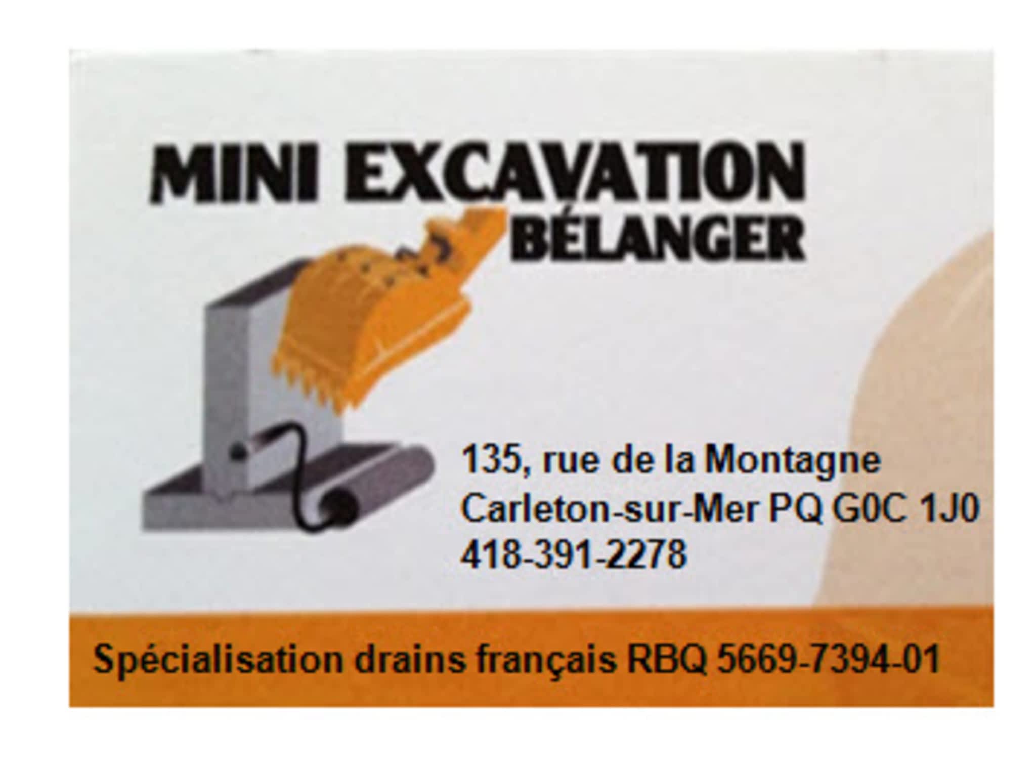 photo Mini Excavation Bélanger