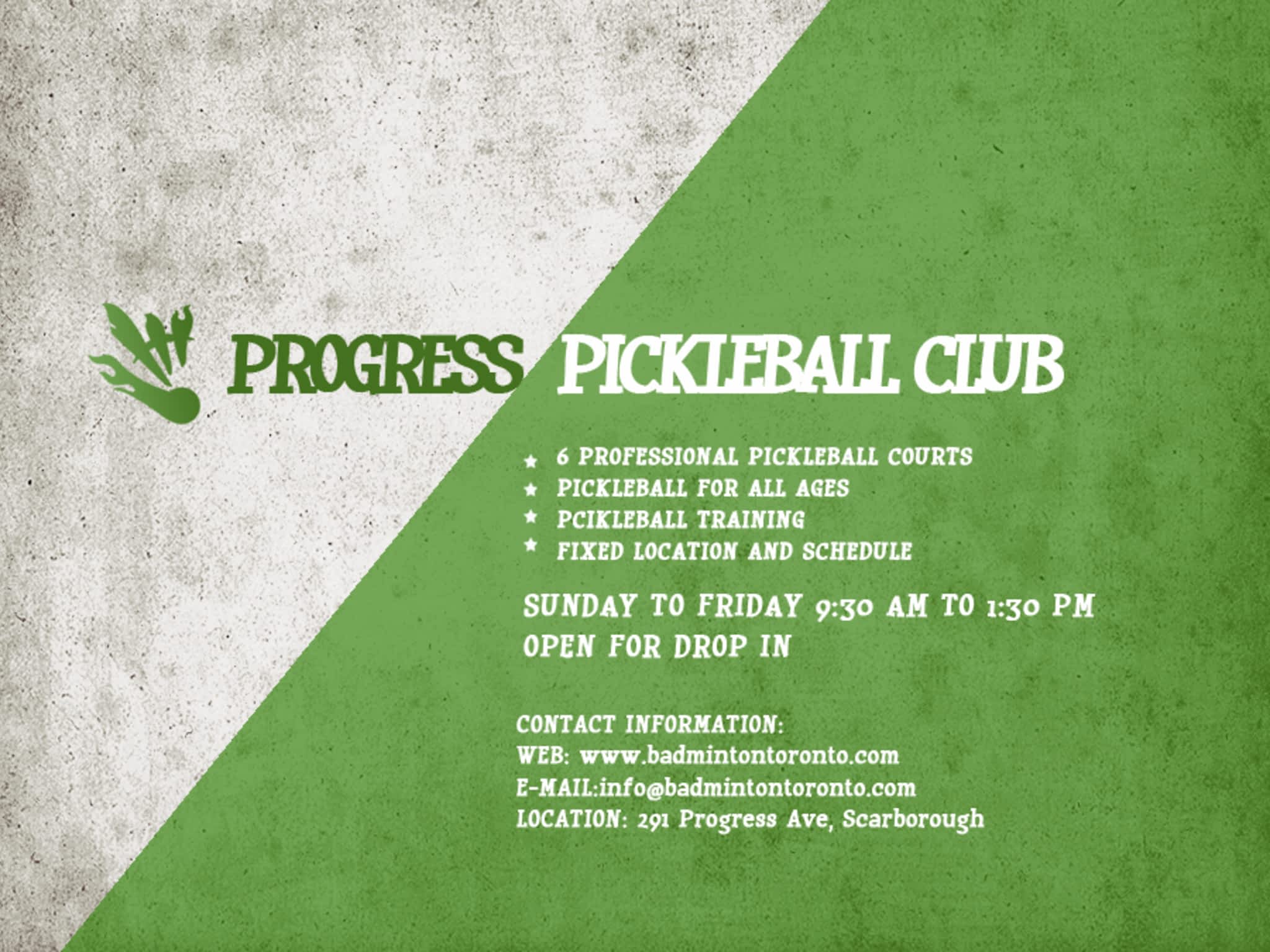 Progress Recreation Centre Badminton & Pickleball Club Scarborough