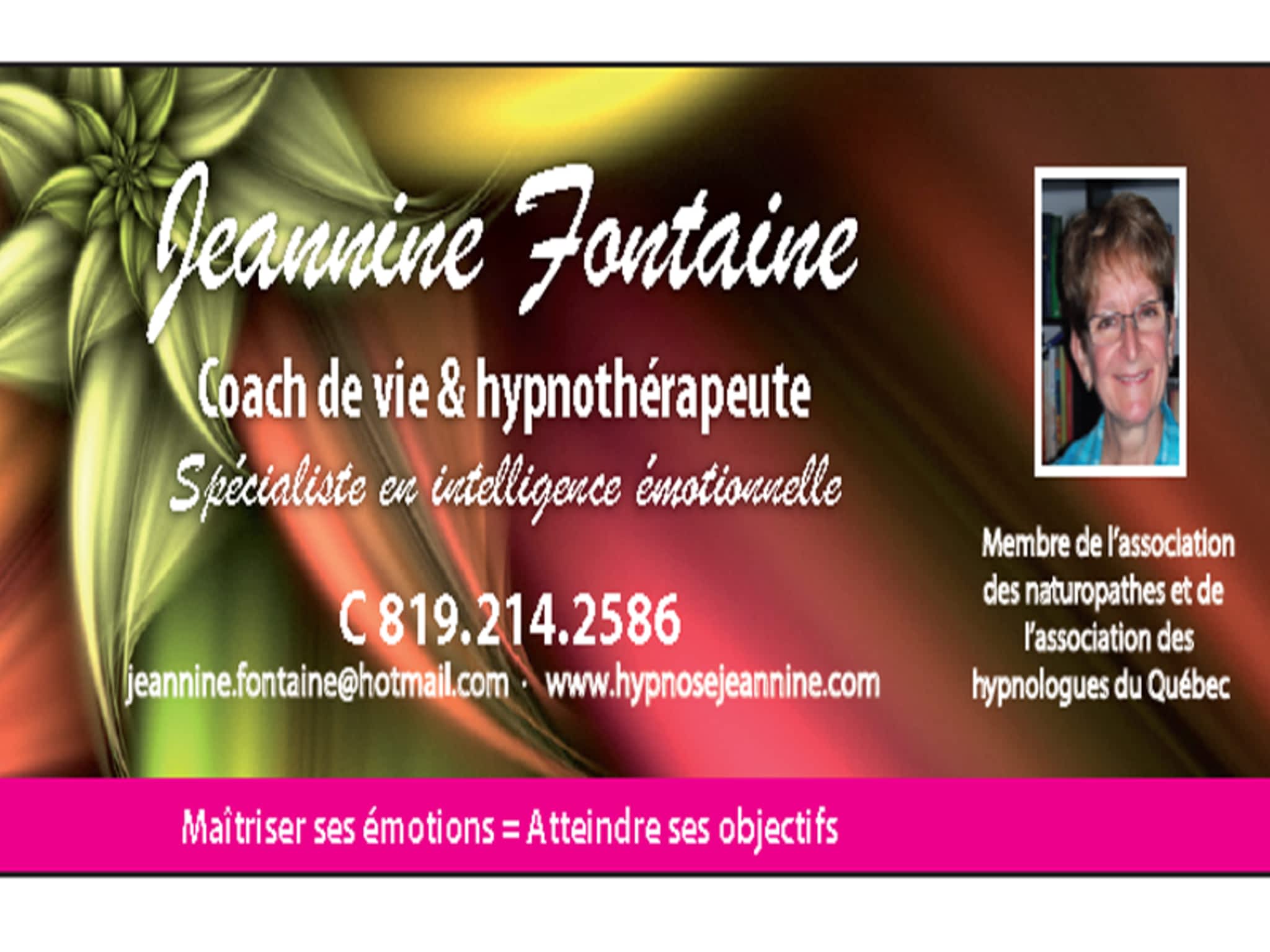 photo Jeannine Fontaine Hypnose et Coach de Vie