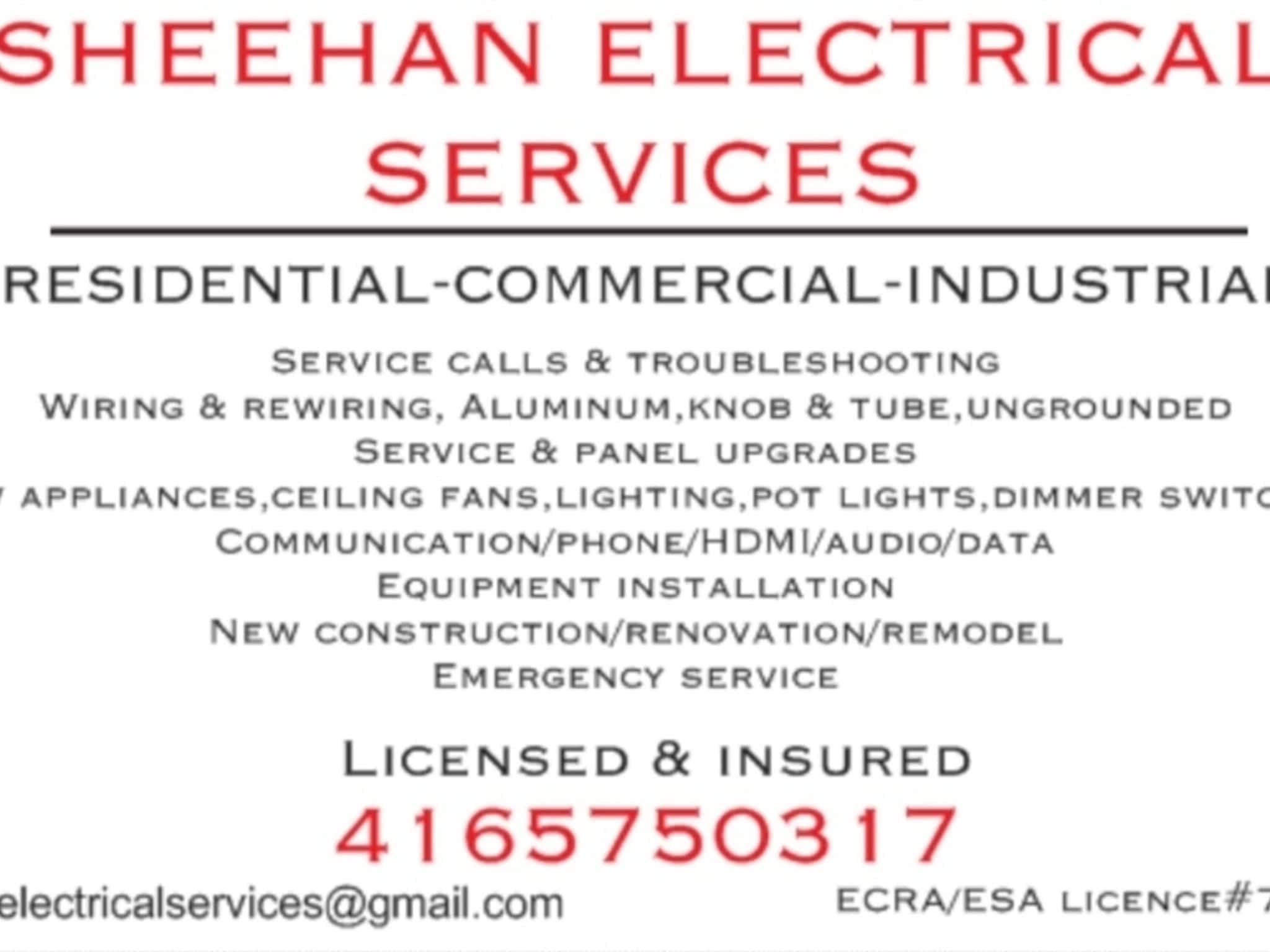 photo Sheehan Electrical Services