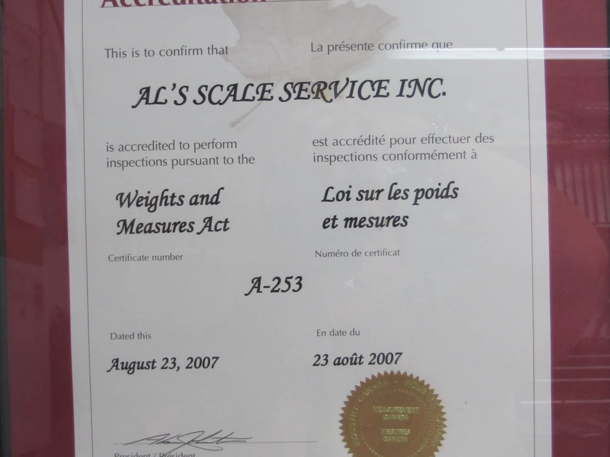 photo Als Scale Service Inc