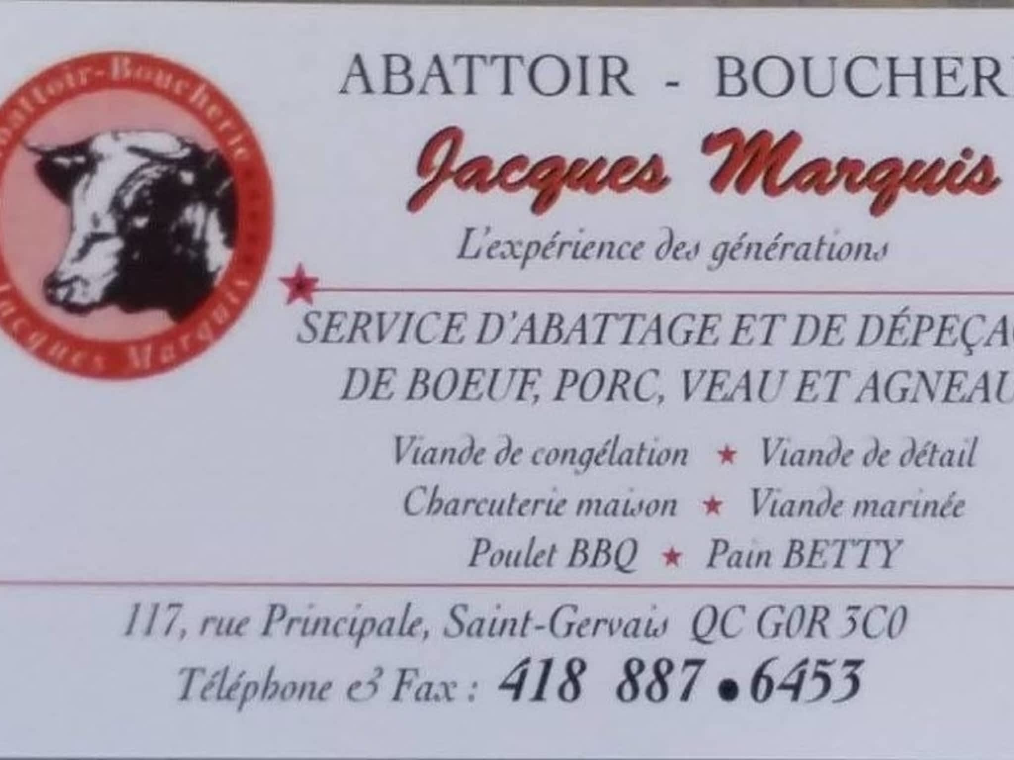 photo Abattoir Boucherie Jacques Marquis Inc