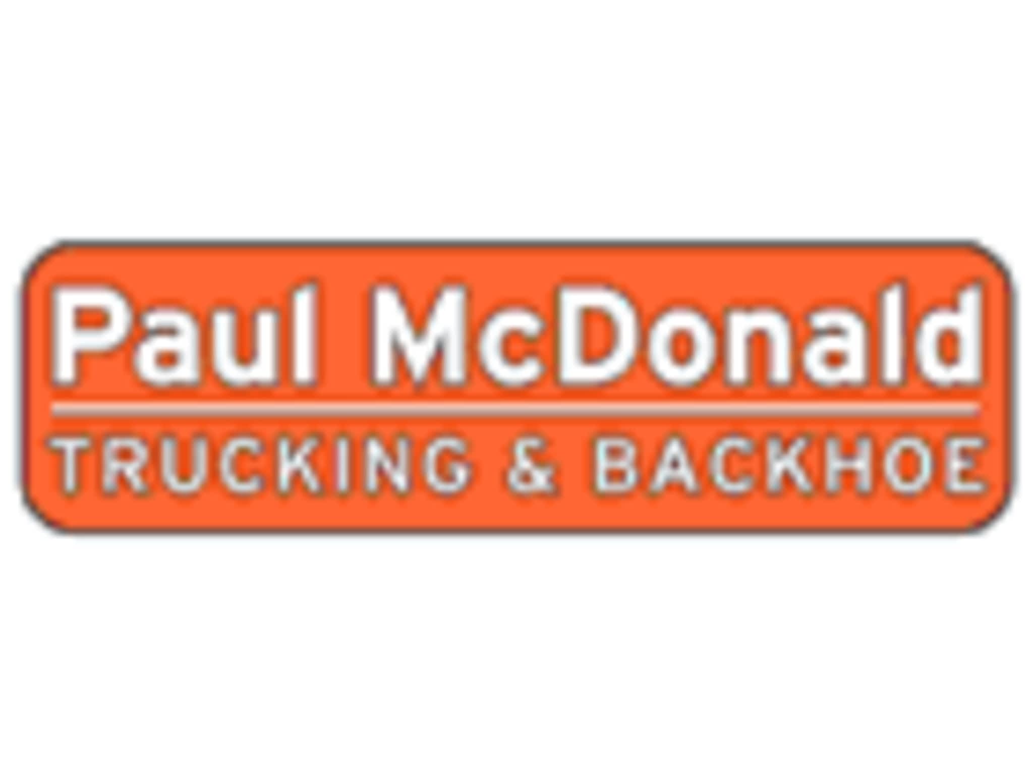 photo Paul McDonald Trucking & Backhoe Ltd