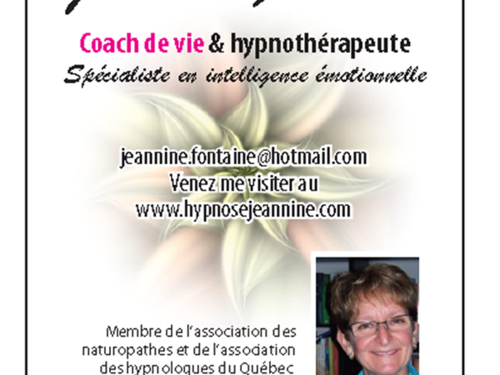 photo Jeannine Fontaine Hypnose et Coach de Vie