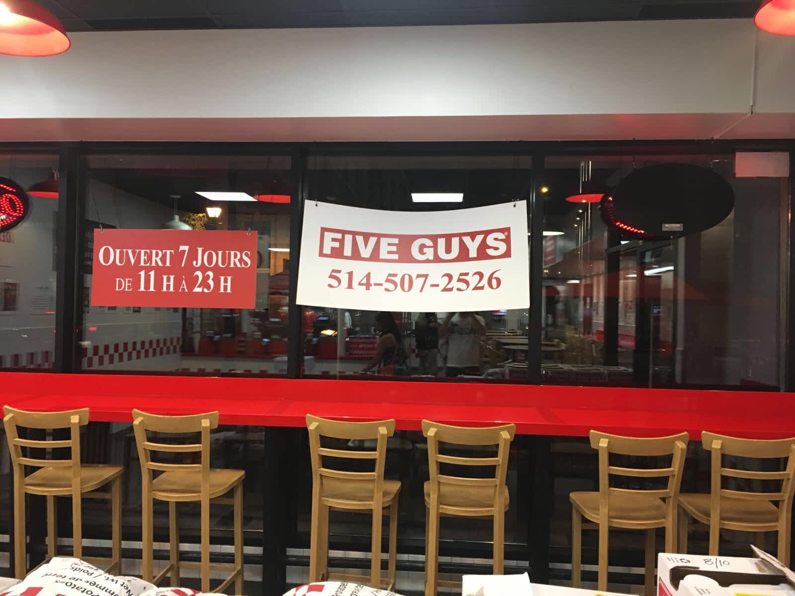 Five Guys Horaire d'ouverture 698 Rue SainteCatherine Ouest