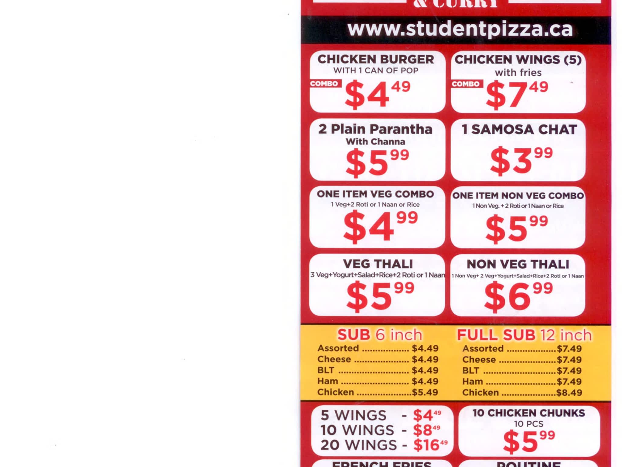 photo Student Pizza & Curry Inc