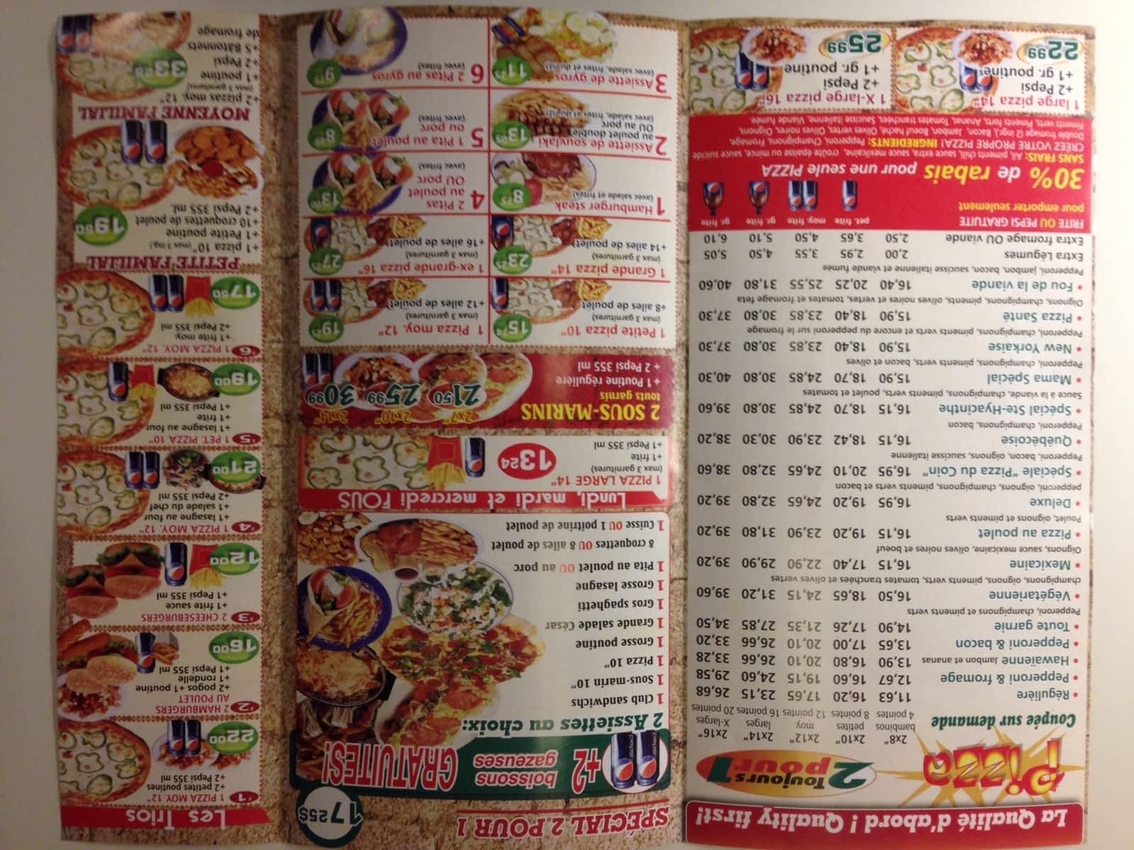 Pizzeria Du Coin Menu Hours Prices 164 Av Saint Louis Saint Hyacinthe Qc