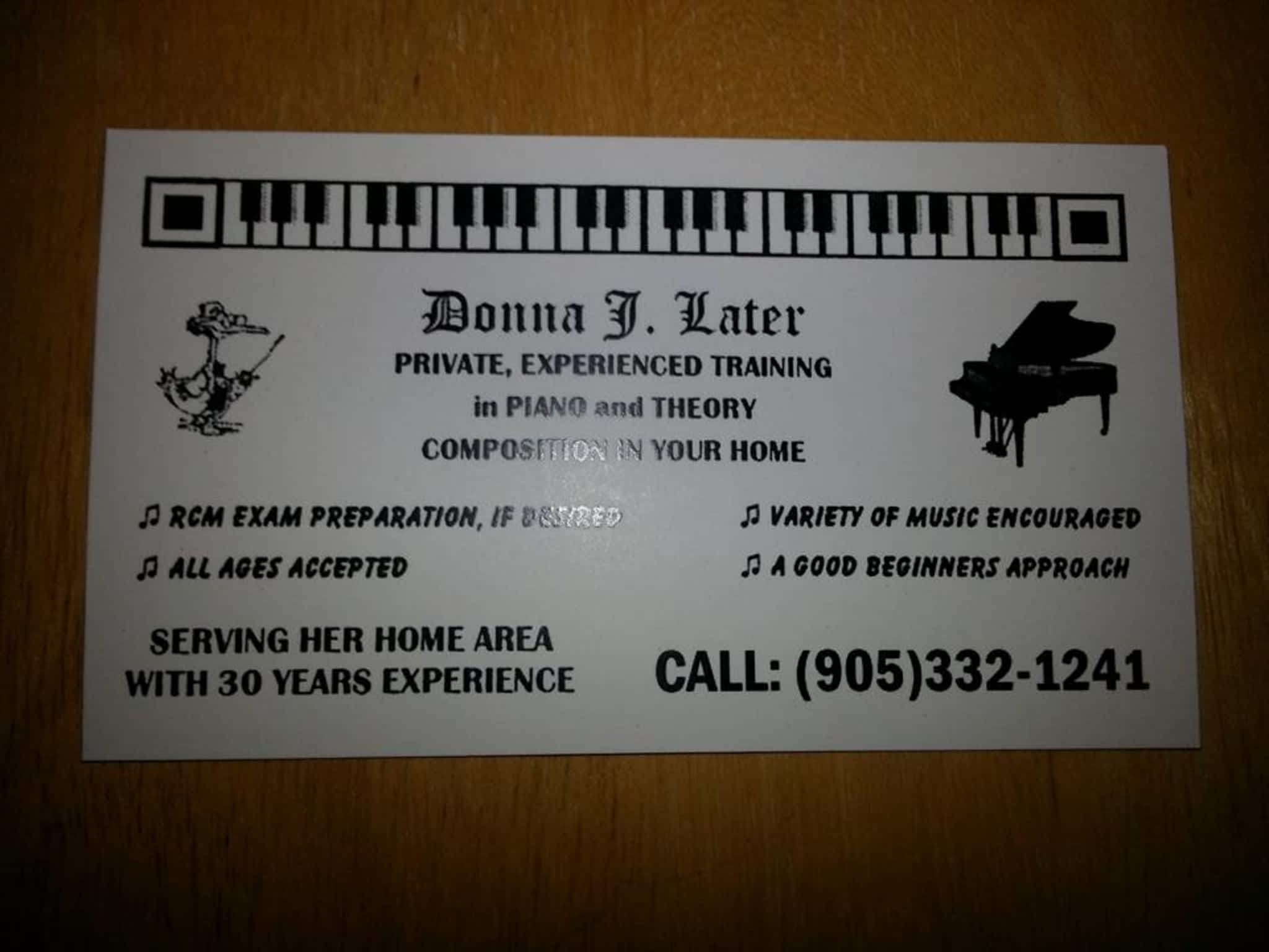 photo Donna J. Later Piano and Theory Lessons